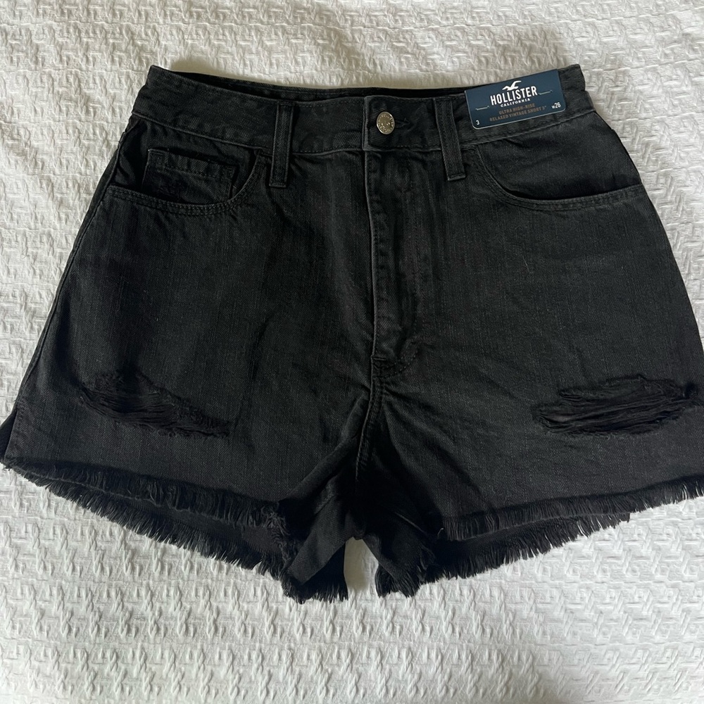 Hollister Black Denim 3” Jean Shorts, sz 3